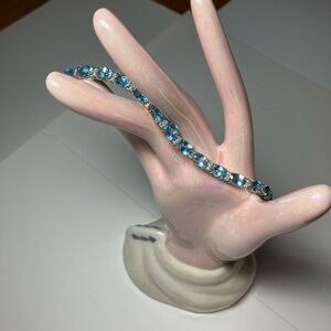 Blue Topaz and Diamond Bracelet 10k Golf